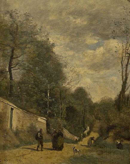 Jean-Baptiste Camille Corot Een straat in Ville d'Avray France oil painting art
